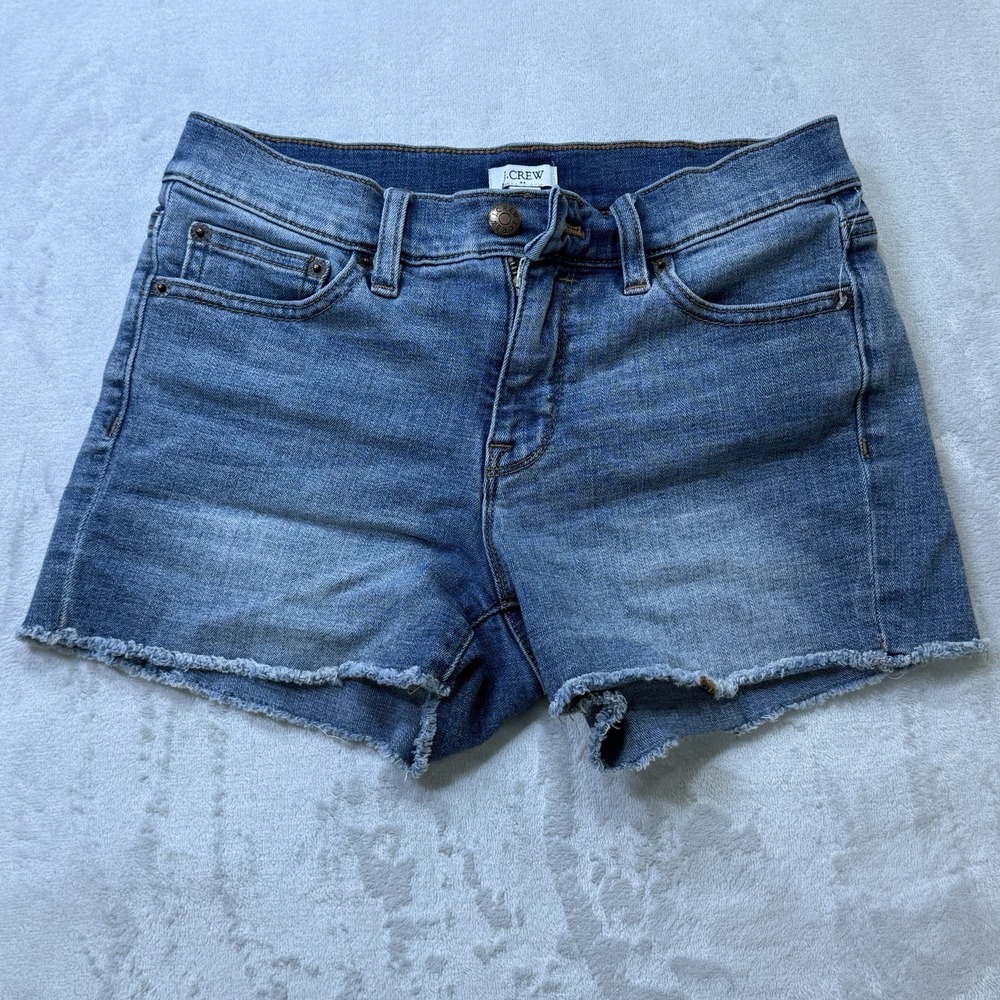 Crew Denim‎ Shorts Womens Size 24 Cutoff Frayed Hem Low Rise Blue